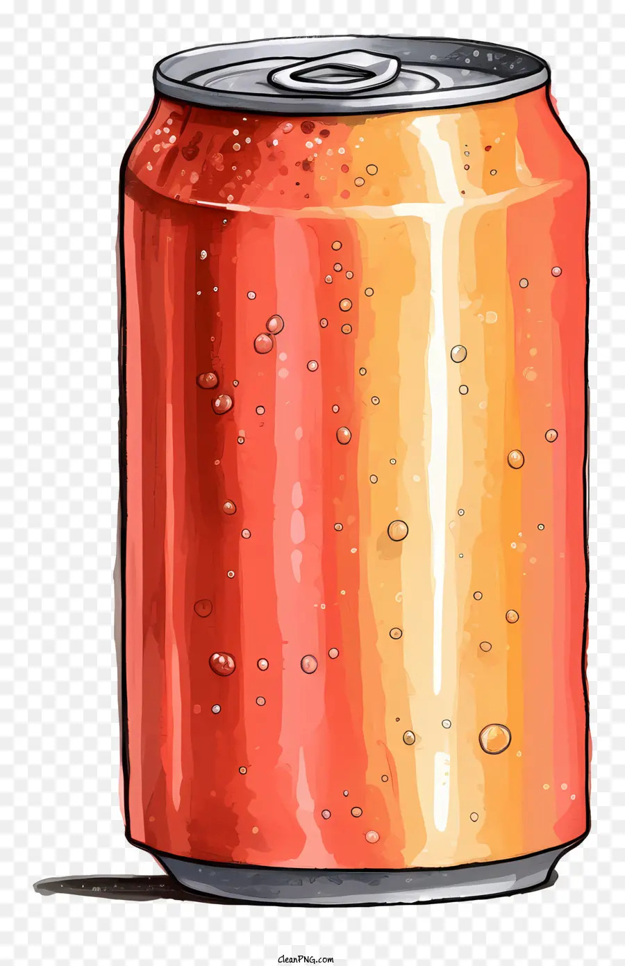 Lata De Cerveja Em Aquarela，Orange Soda PNG