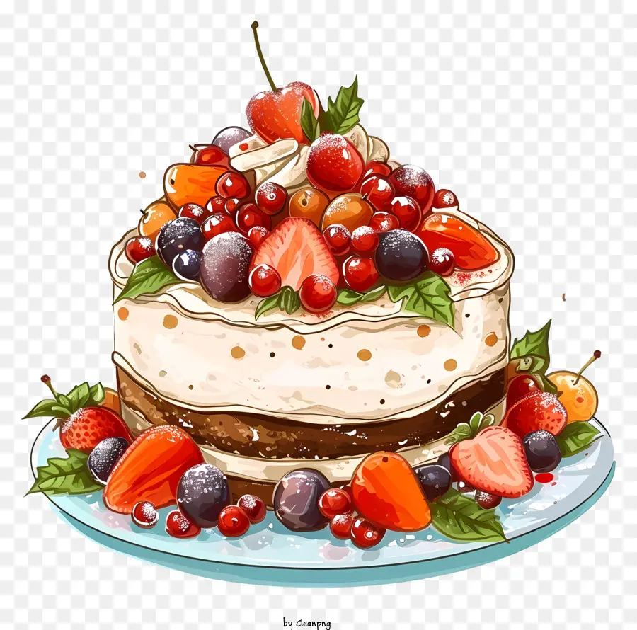 Bolo De Frutas De Atirar Dia，Fruit Cake PNG