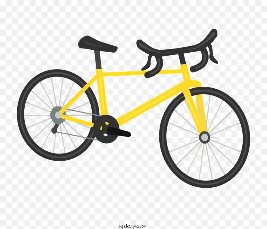 Bicicleta Amarela，Raios Pretos PNG