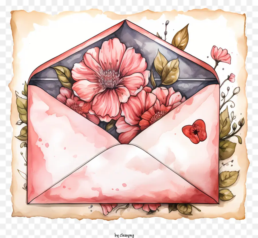 Envelope，Flores Em Envelope PNG