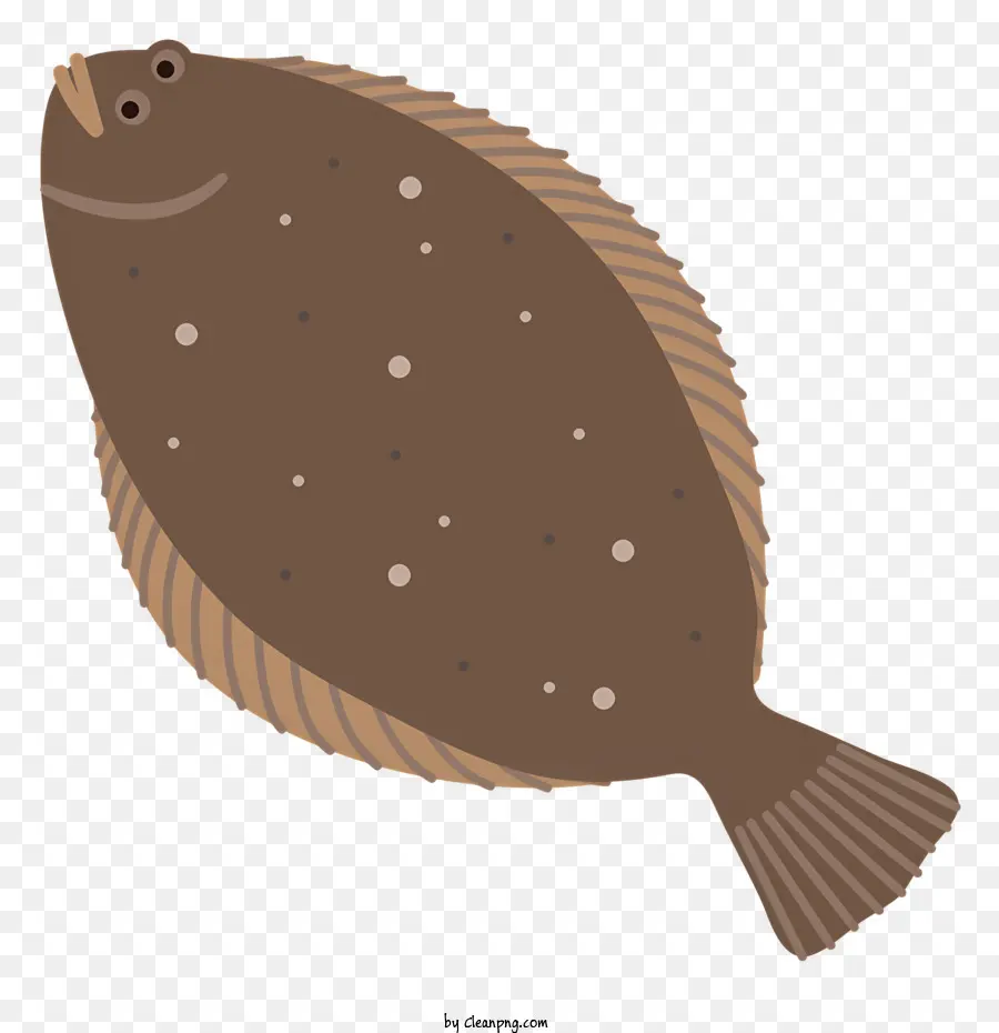 Peixe Marrom，Contorno Branco PNG