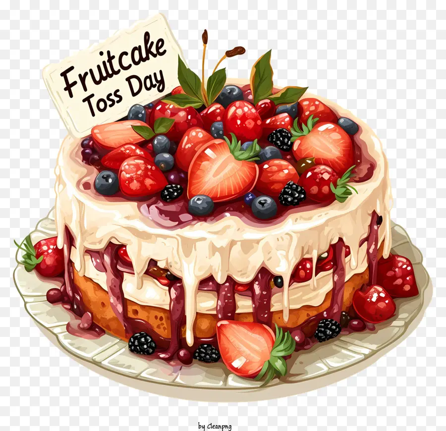 Bolo De Frutas De Atirar Dia，Bolo PNG