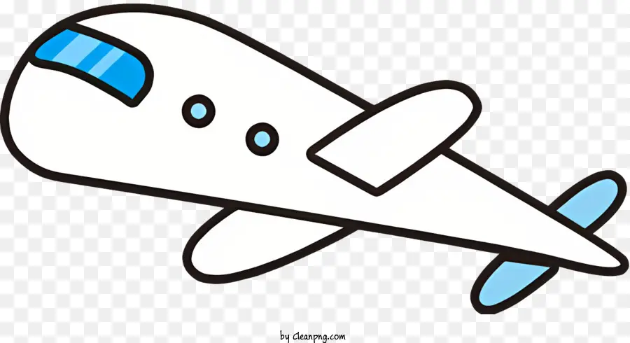 Cartoon Avião，O Corpo Branco PNG