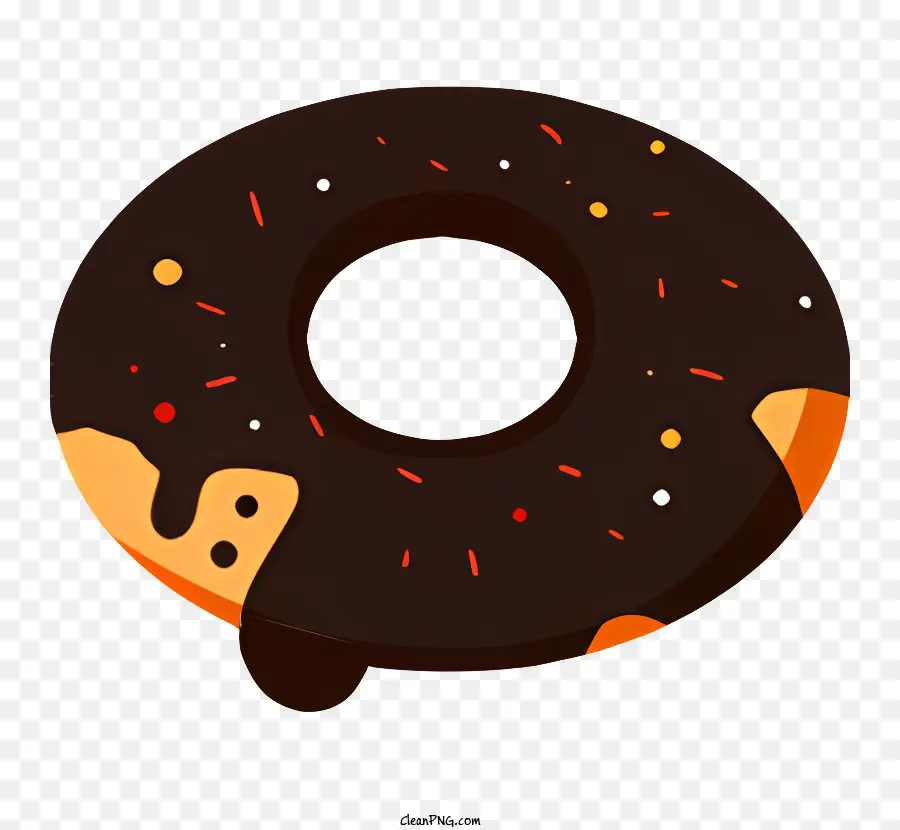 Donut Coberto De Chocolate，Polvilhado Donut PNG