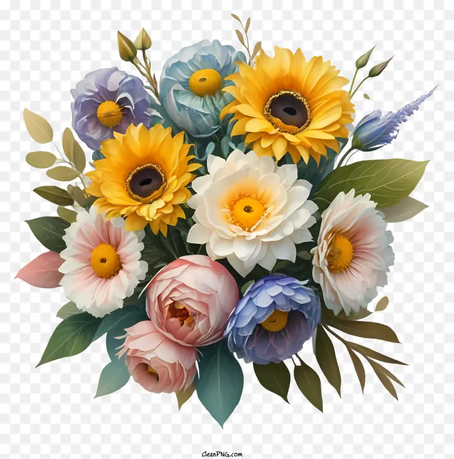 Cartoon，Bouquet Of Flowers PNG
