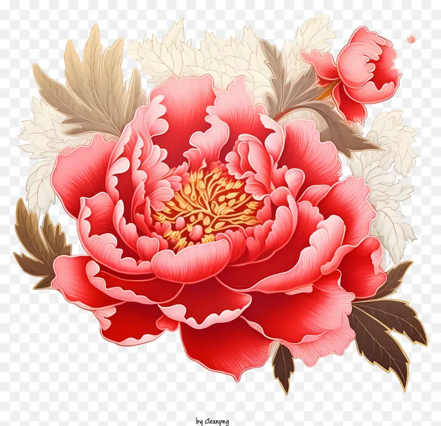 Doodle Chinese Novo Ano Novo Peony，Flor PNG