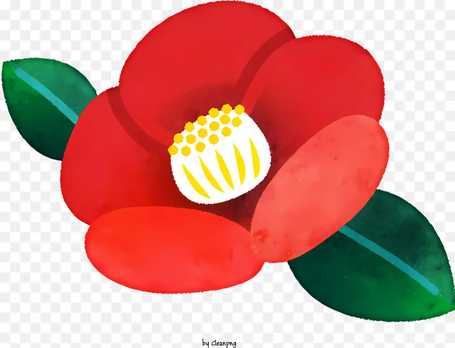 Flor Vermelha，Pintura Em Aquarela PNG