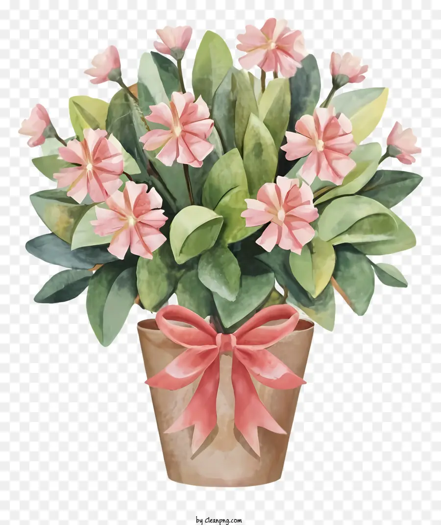 Cartoon，Plantas Em Vasos De Rosa PNG