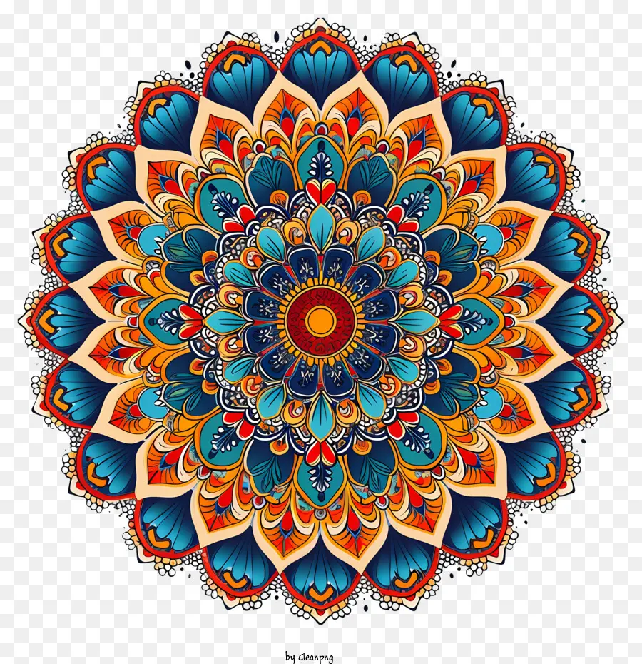 Mandala，Padrão Circular De Flores PNG