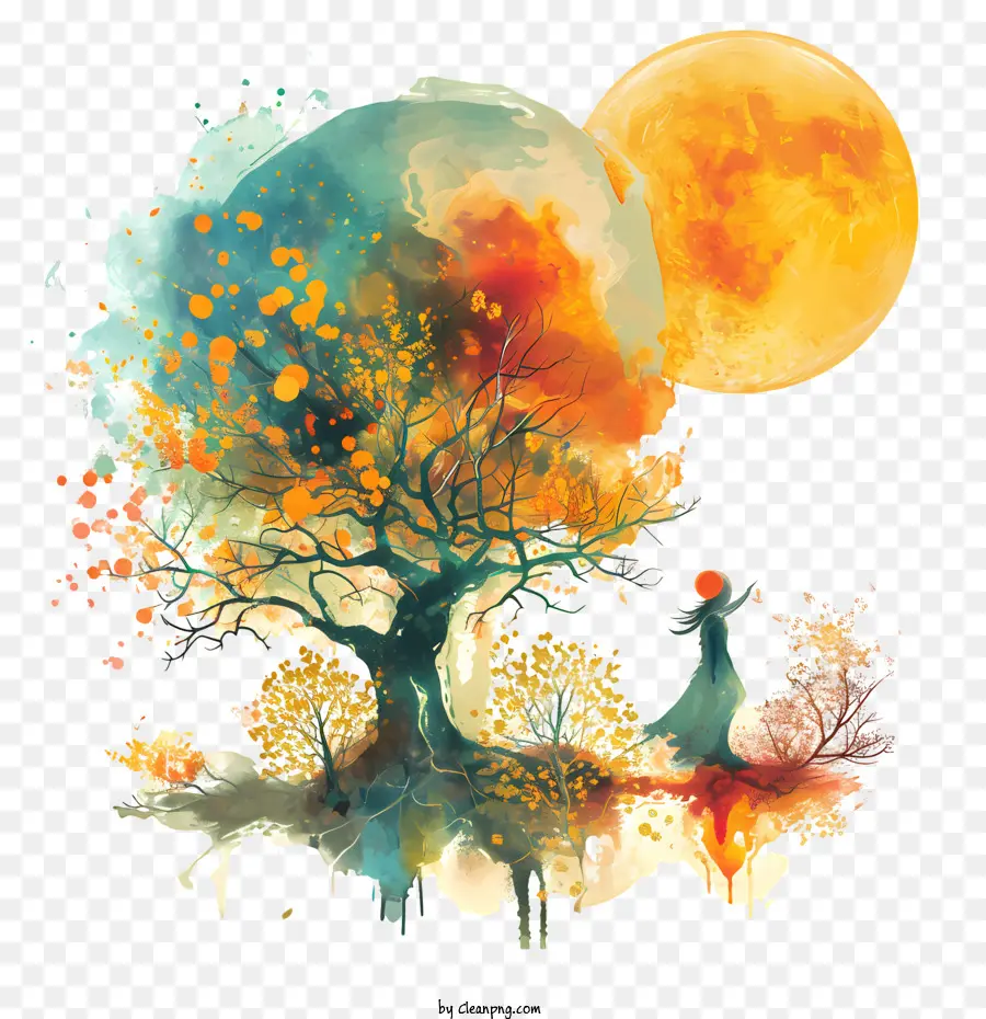 O Equinócio De Março，Pintura De Uma árvore PNG