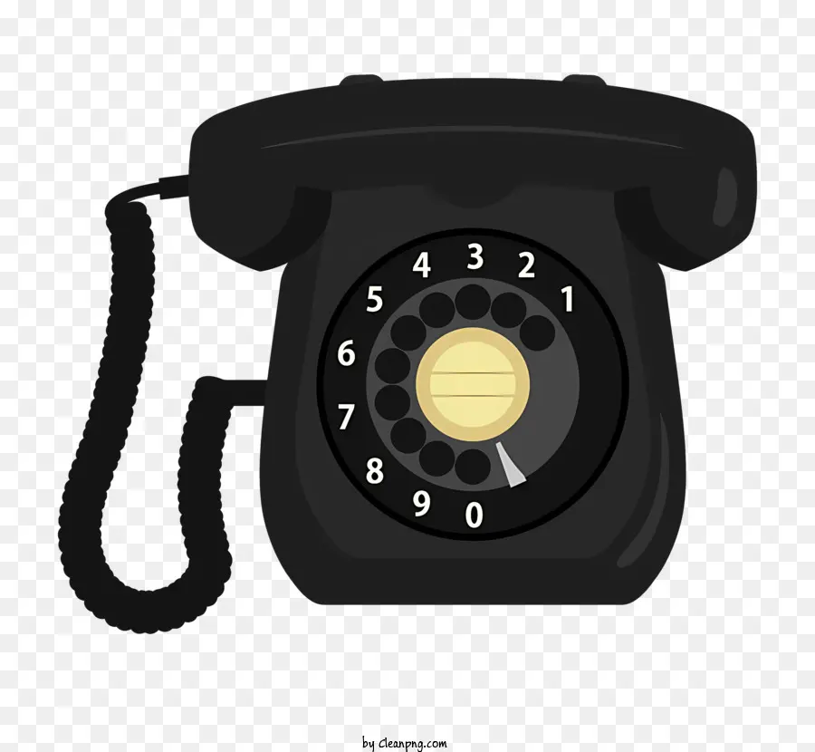 Telefone Antigo，Telefone De Discagem Rotativa Preta PNG