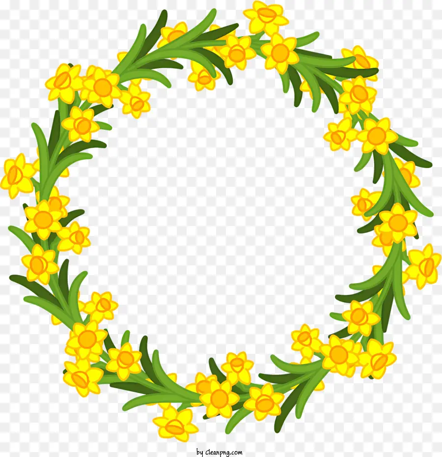 Floral Padrão，Narcisos Amarelos PNG