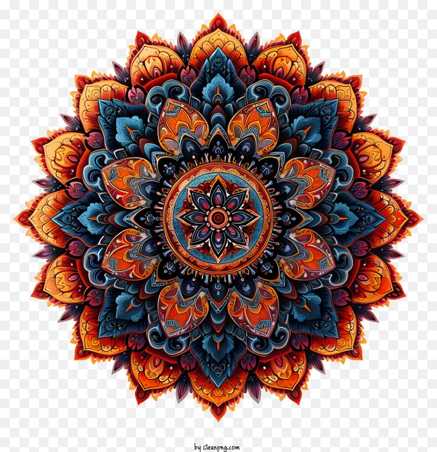 ícone，Mandala Colorida PNG