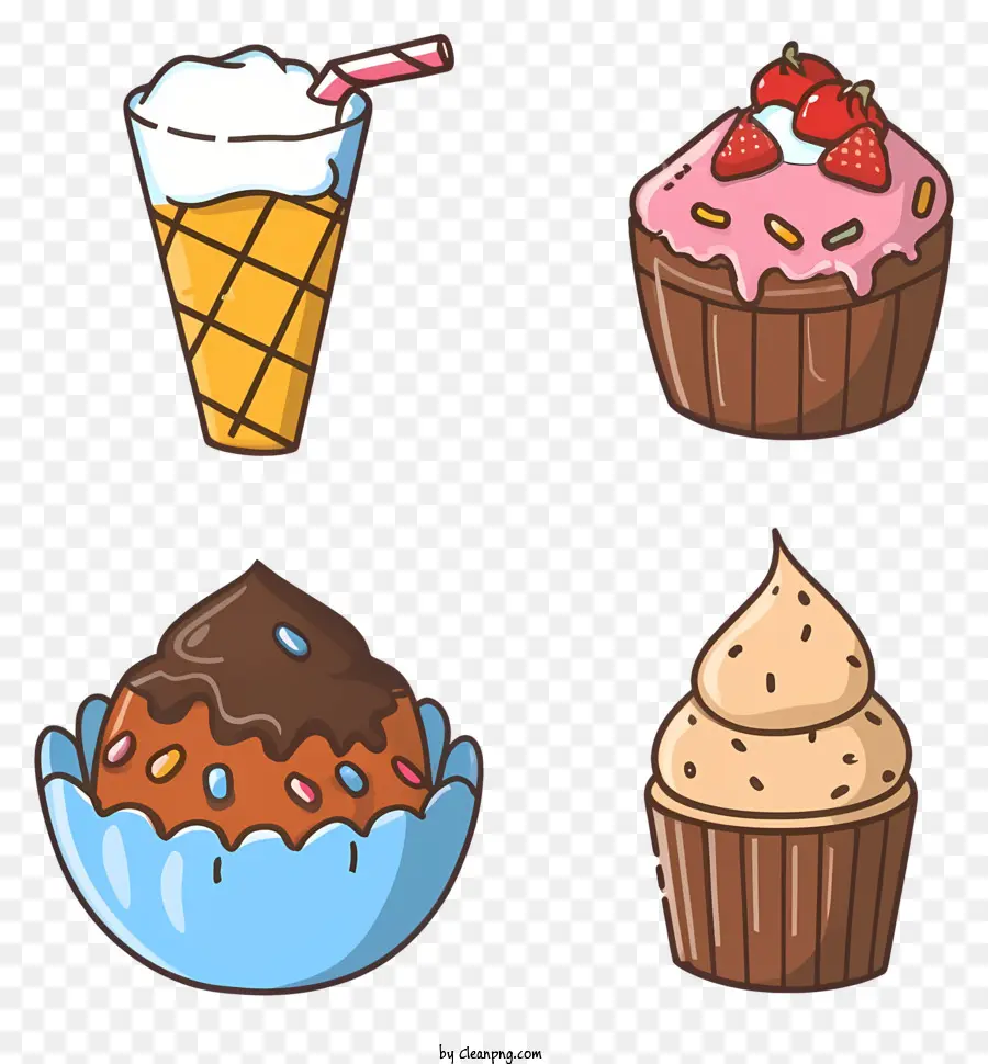 Cartoon，Cupcakes PNG