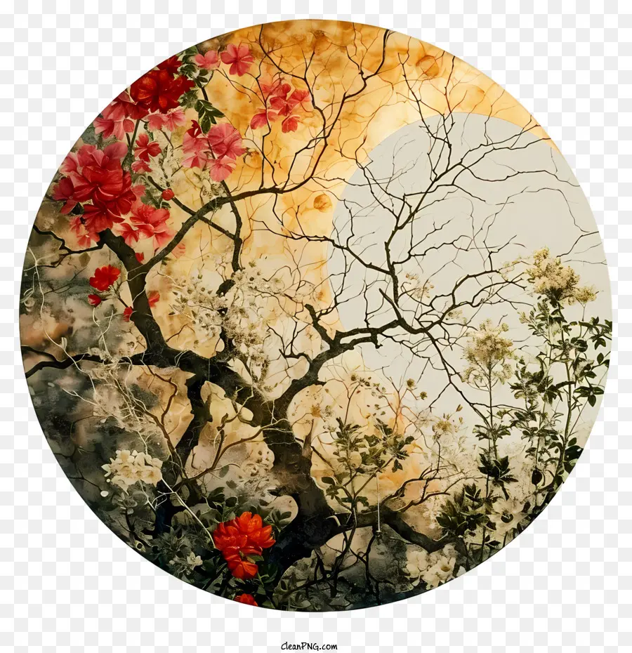 O Equinócio De Março，árvore Com Flores PNG