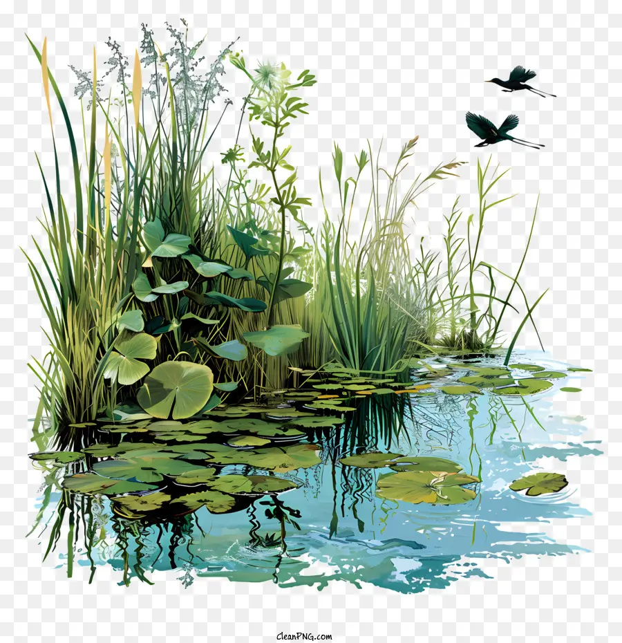 Dia Mundial Das Zonas Húmidas，Pintura Em Aquarela PNG