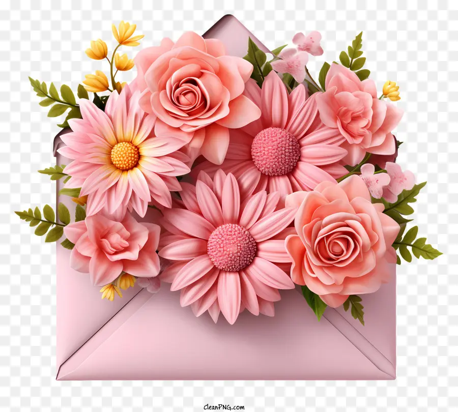 Envelope，Arranjo Floral PNG