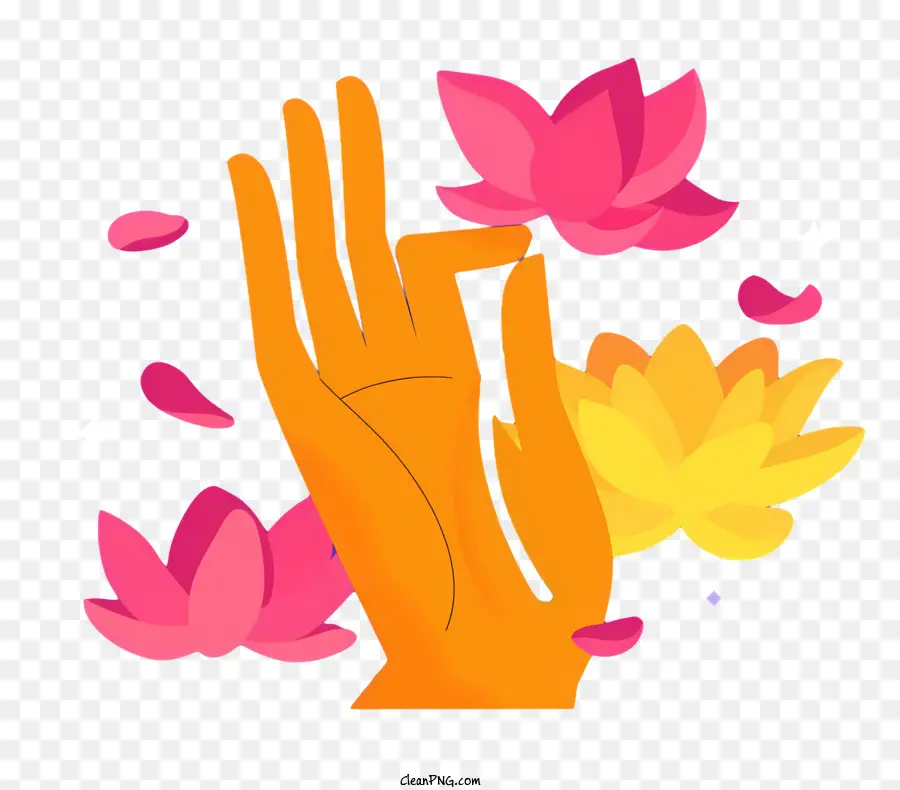 Dia De Bodhi，Mão Com Flores De Lótus PNG