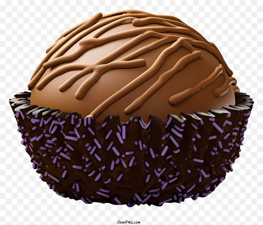 Realistic 3d Brigadeiro，Cupcake De Chocolate PNG