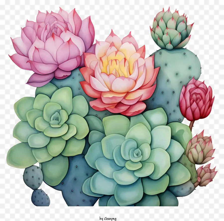 Suculentas Pastel，Cactos E Suculentas PNG