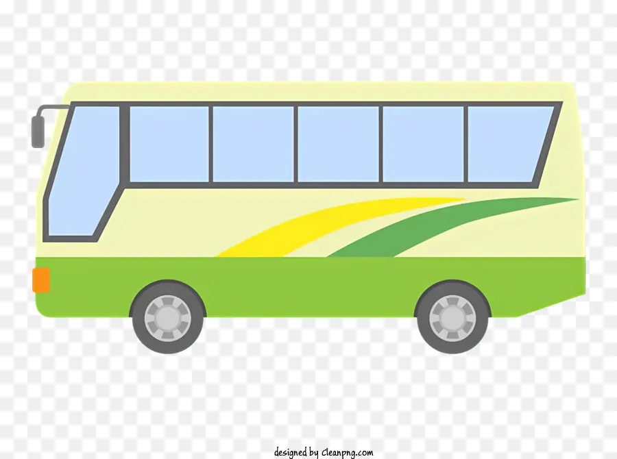 ônibus，ônibus Verde E Amarelo PNG
