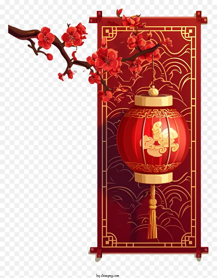 Ano Novo Chinês，Lanterna Vermelha Chinesa PNG