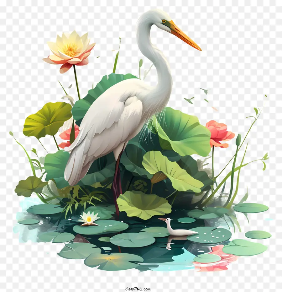 Dia Mundial Das Zonas Húmidas，Pássaro Branco PNG