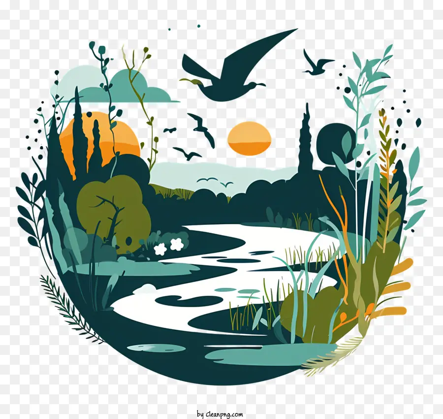 Dia Mundial Das Zonas Húmidas，Paisagem PNG