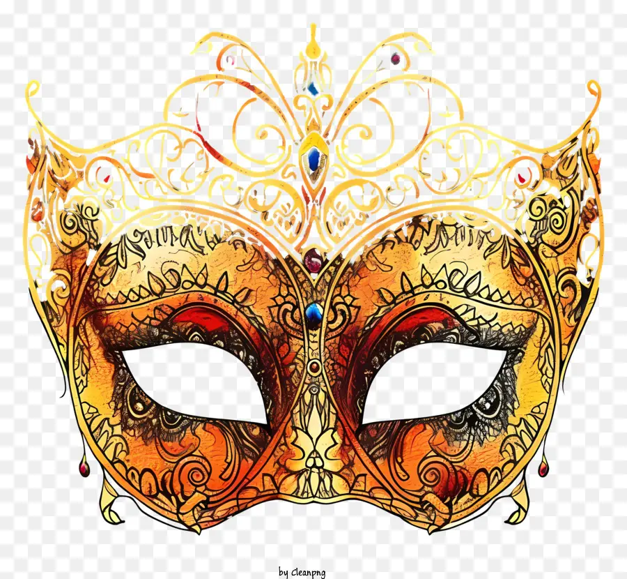 Máscara De Carnaval Desenhada à Mão，Máscaras Venezianas PNG