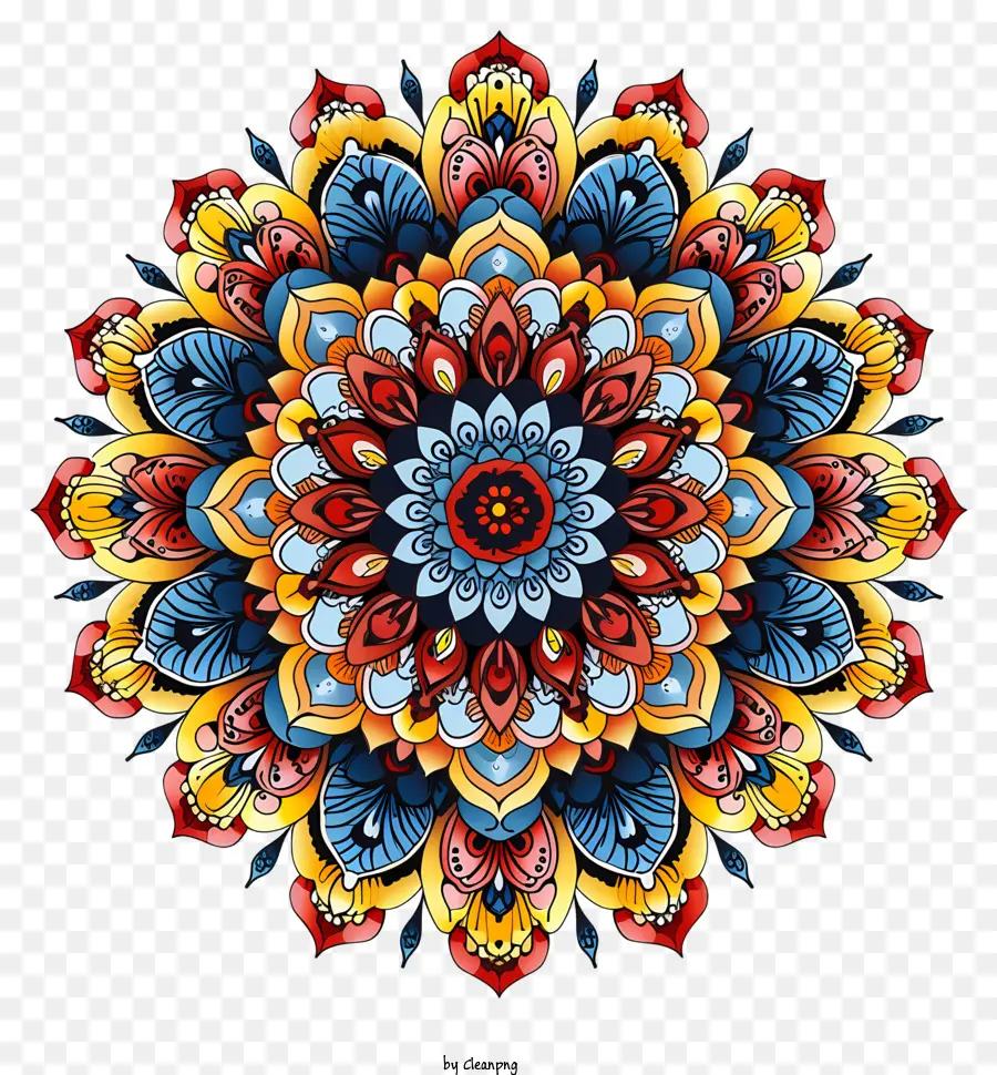 Mandala，Design Floral Colorido PNG