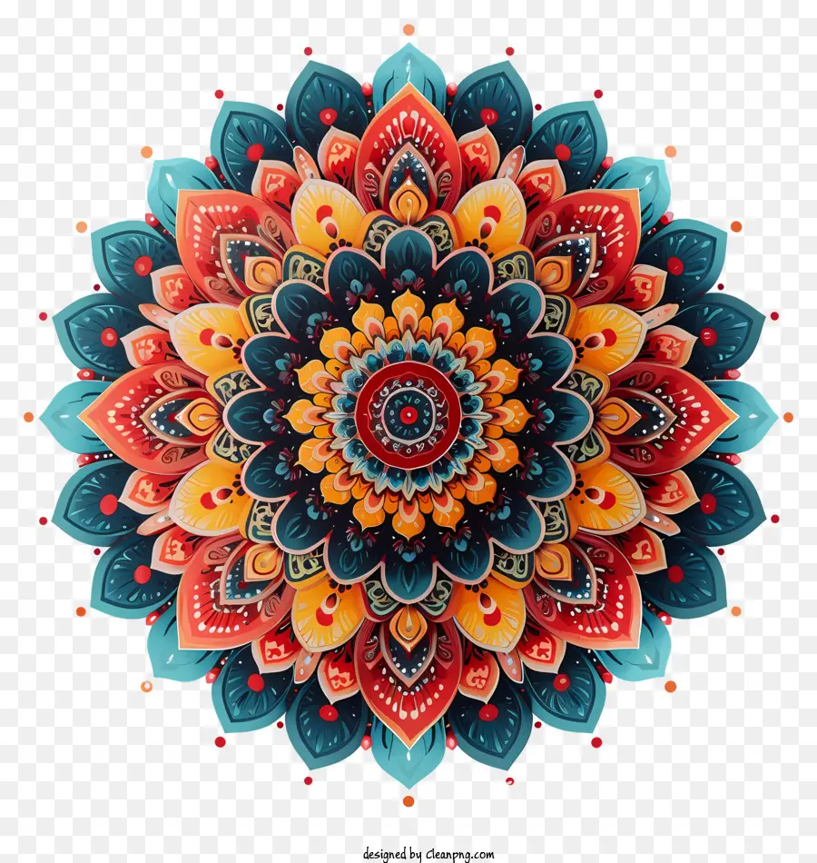 Mandala，Mandala Colorida PNG