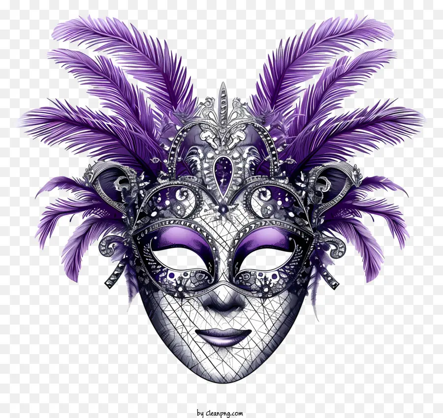 Máscara De Carnaval No Estilo Doodle，Mulher PNG