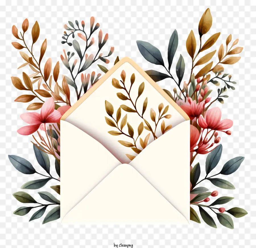Envelope，Carta De Flor PNG