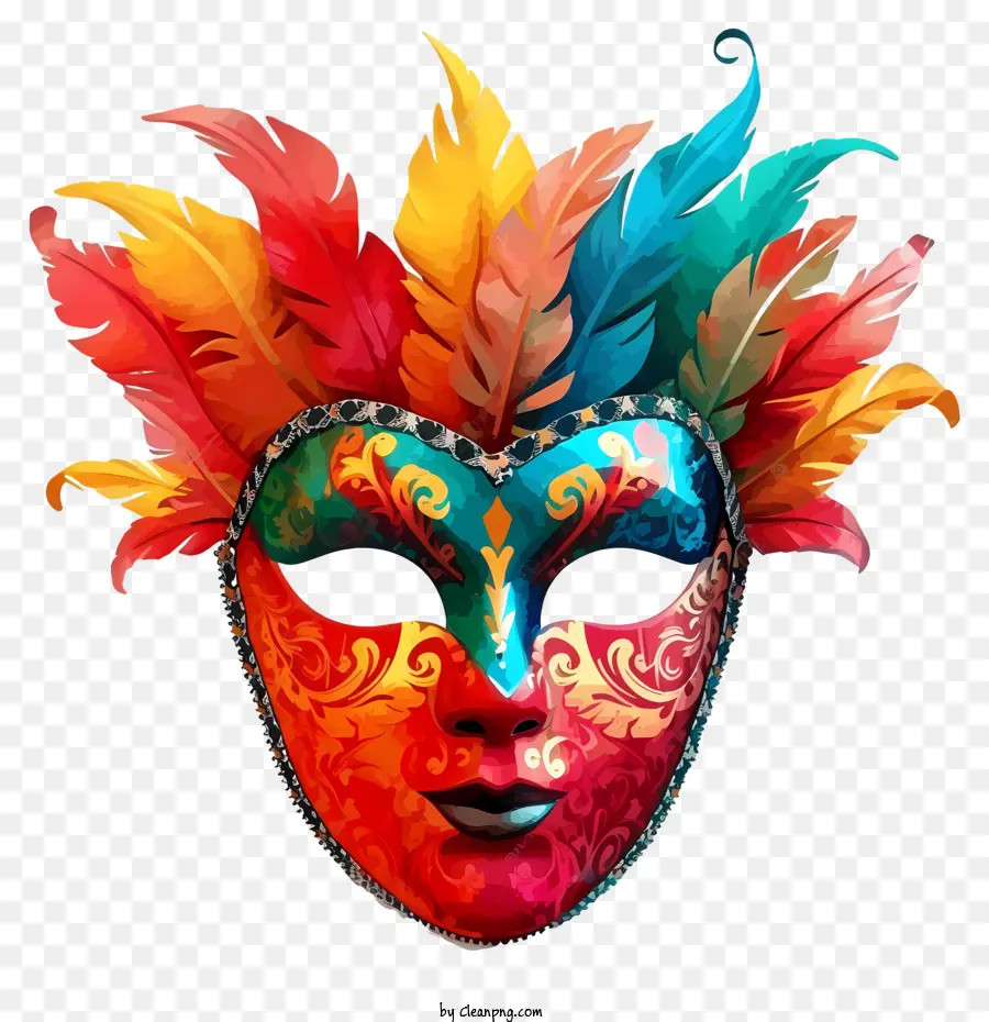 Máscara Plana Do Carnaval，Pena Máscara PNG