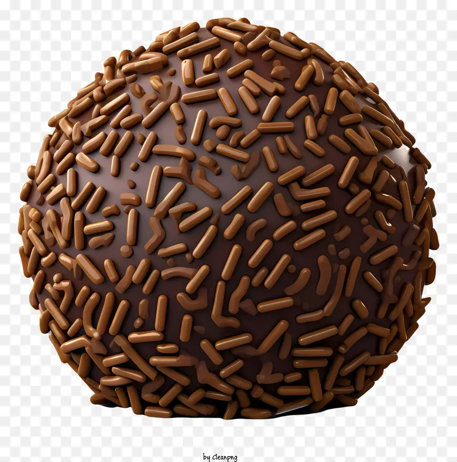 Realistic 3d Brigadeiro，Bola Coberta De Chocolate PNG