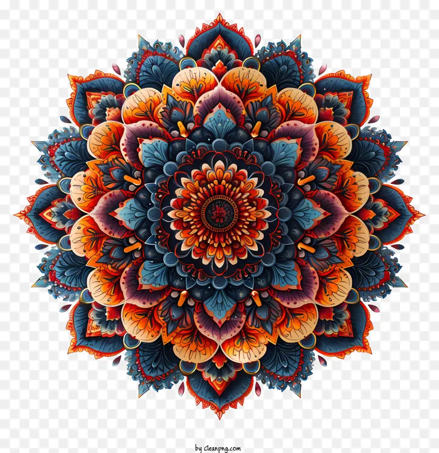 Mandala，Mandala Colorida PNG