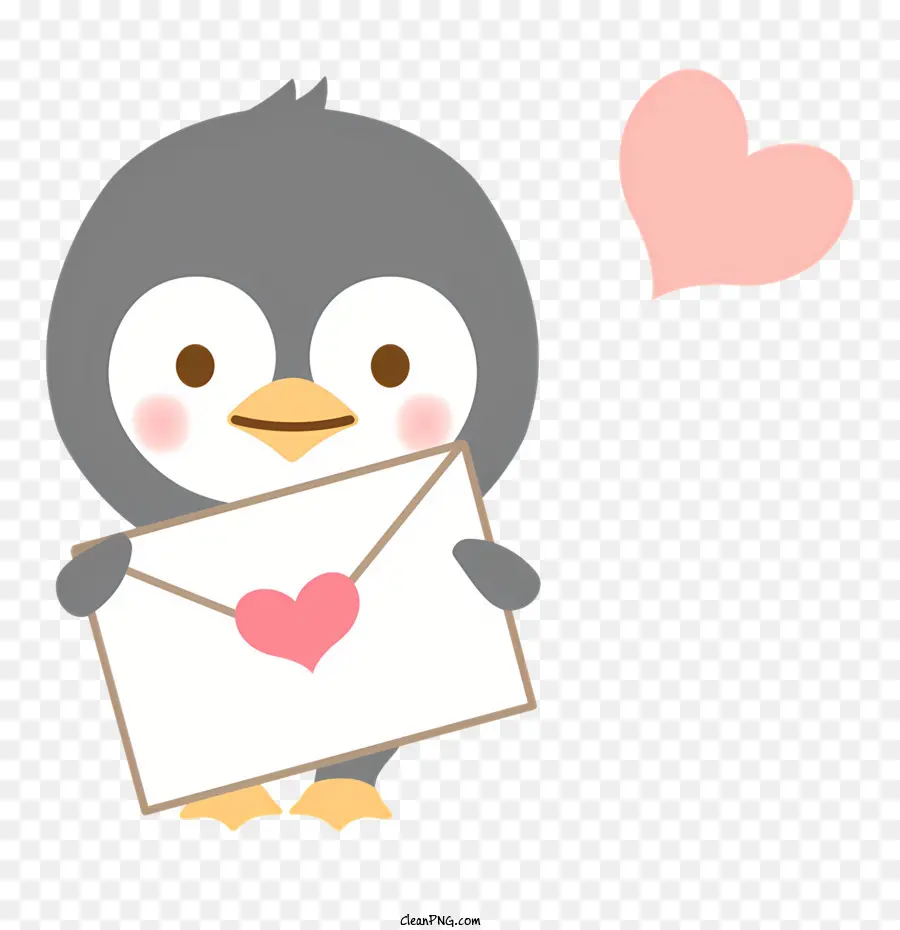Pinguim Bonito，Heartshaped Envelope PNG