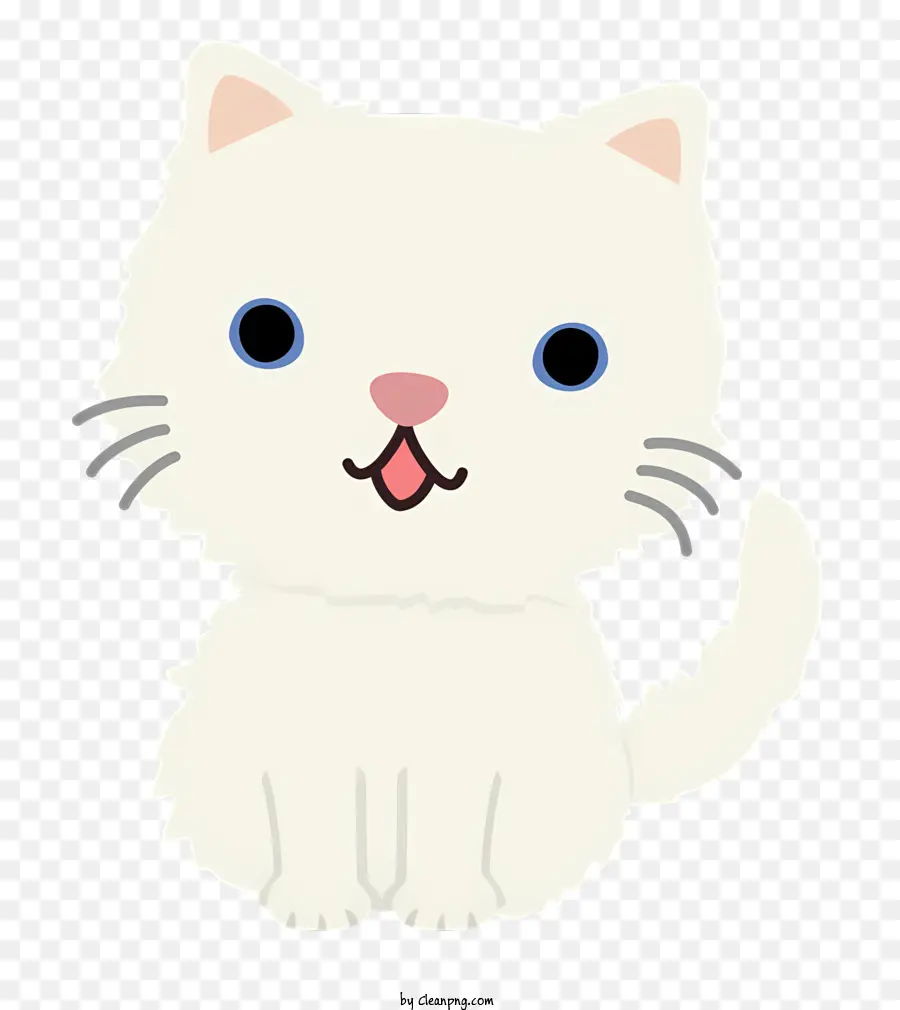 Gato Branco，Pêlo Fofo PNG