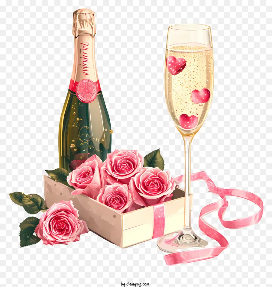 Valentine Champagne，Champanhe PNG