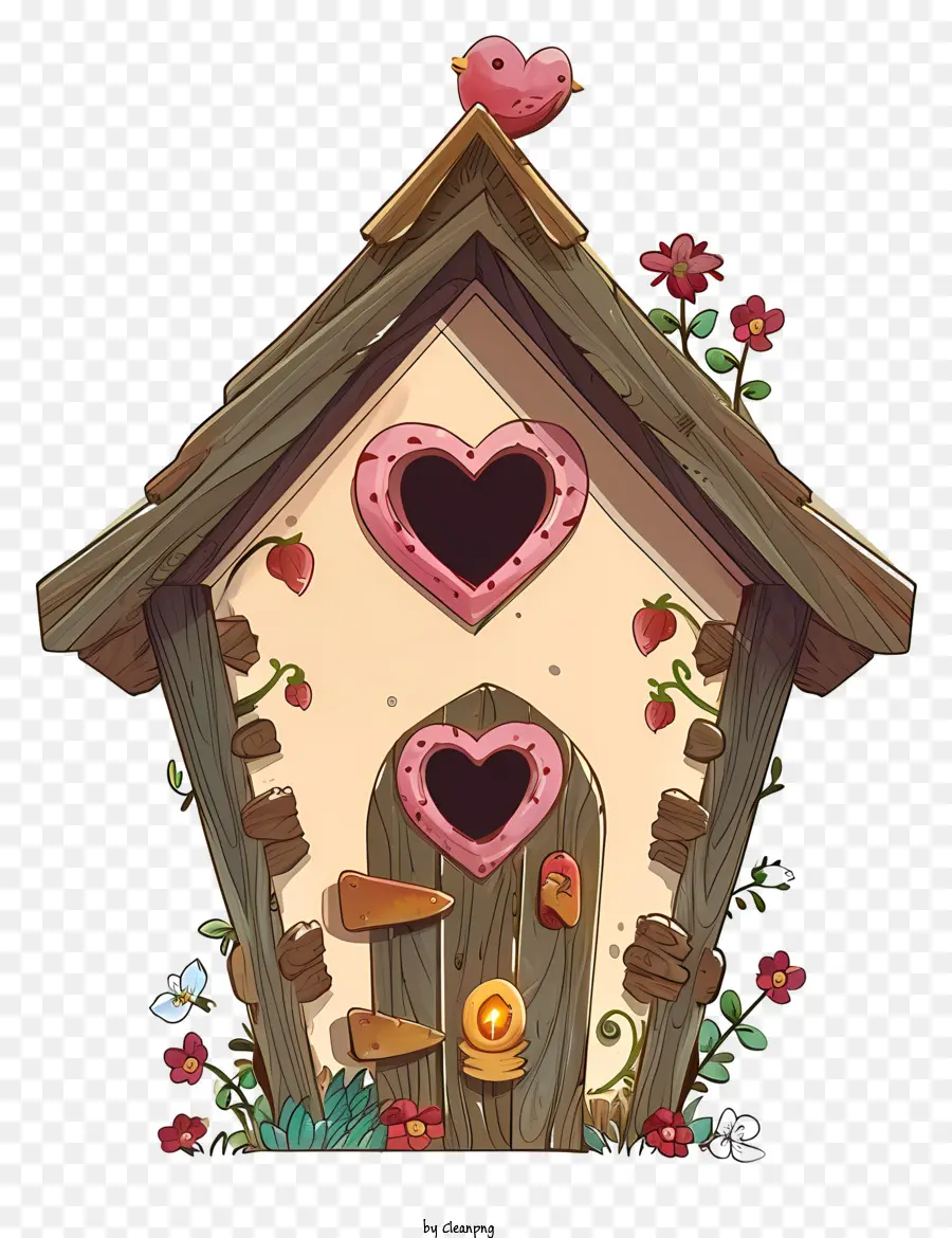 Casa Dos Pássaros Dos Namorados Dos Namorados，Pequena Casa De Madeira PNG