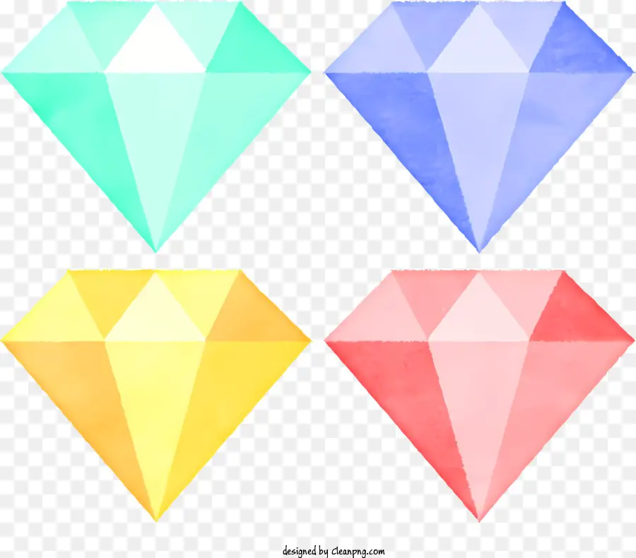Diamantes Coloridos，Gradiente Padrão PNG