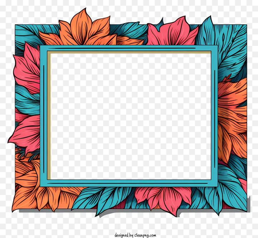 Desenhado A Mão Photo Frame，Folhas Coloridas PNG