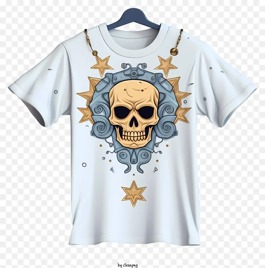 Camiseta Realista Em Estilo 3d，Crânio PNG