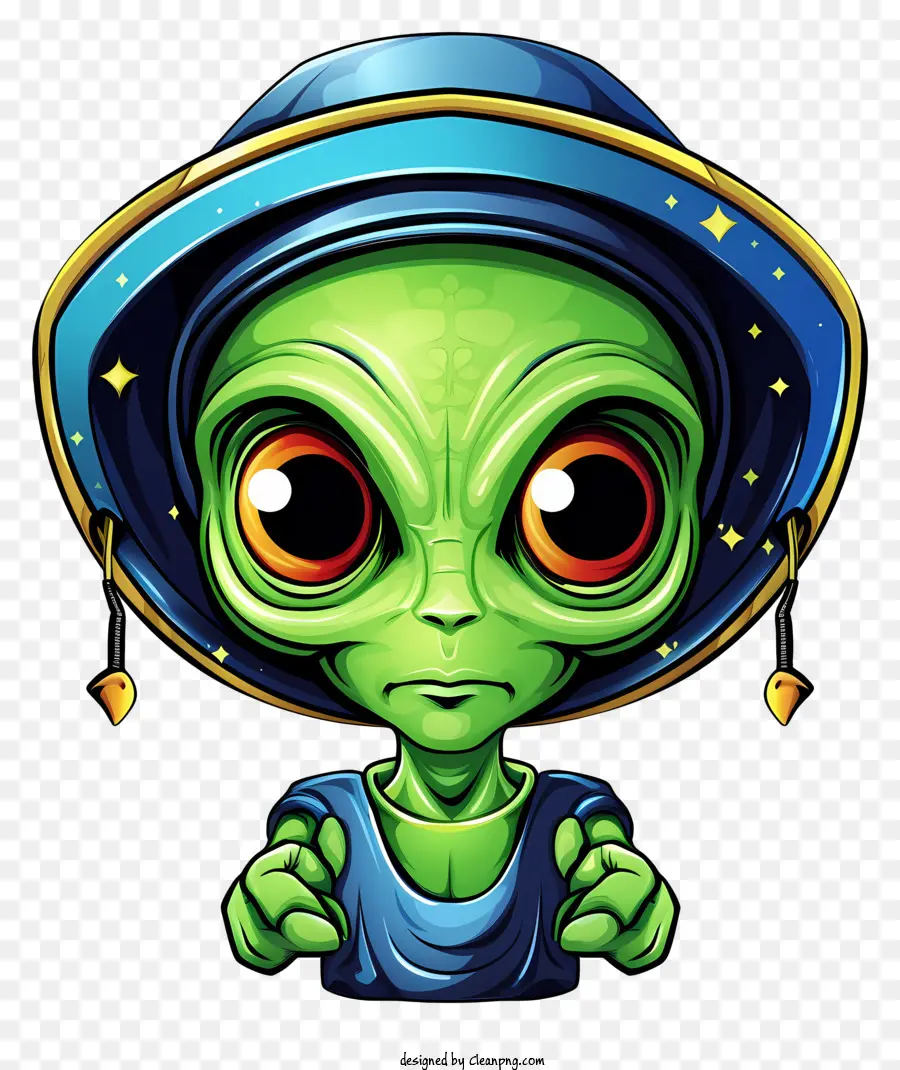 Mascote Alienígena Estilo Doodle，Alienígena Com Chapéu PNG