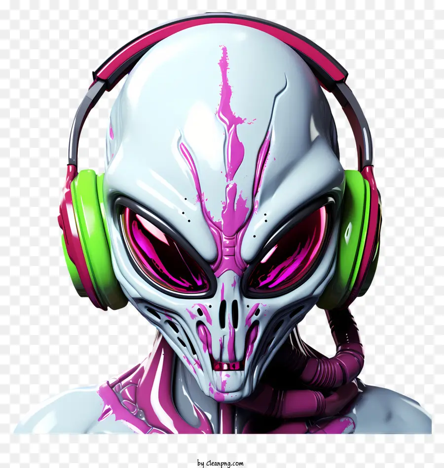 Cabeça Alienígena Com Fones De Ouvido，Alien PNG