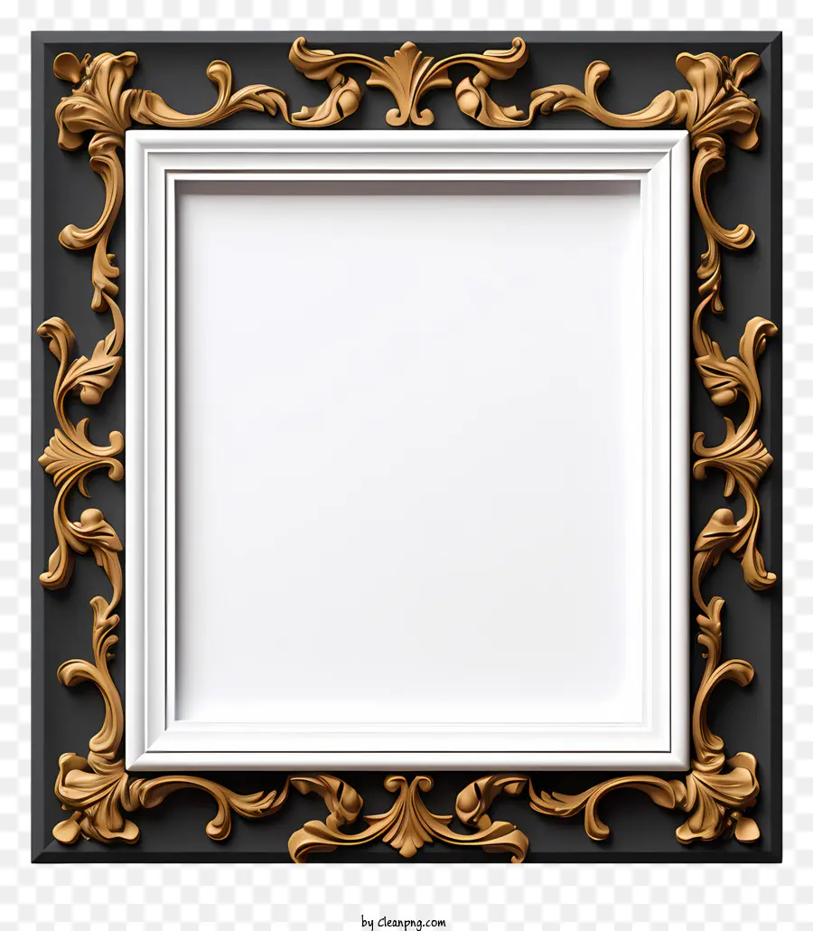 Moldura Fotográfica Plana，Golden Frame PNG