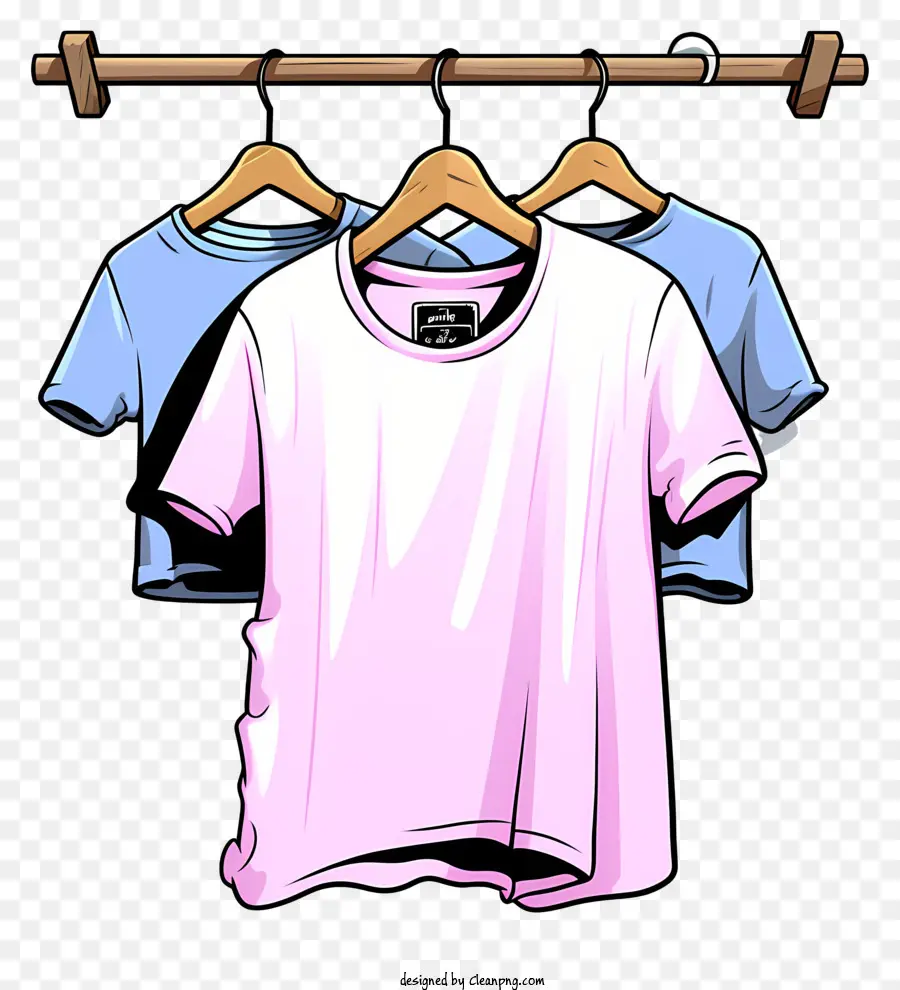 Camiseta De Estilo Esboço No Cabide De Pano，Camisas Rosa PNG