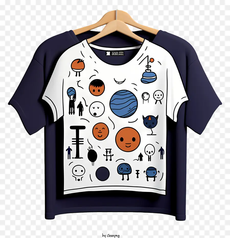 Camiseta De Estilo Doodle No Cabide，Design De Camisa De PNG