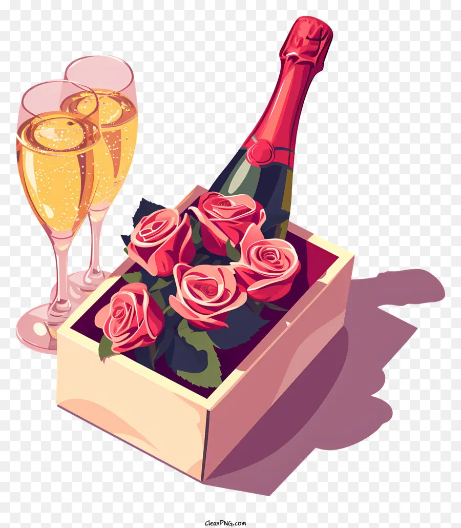 Valentine Champagne，Champanhe PNG