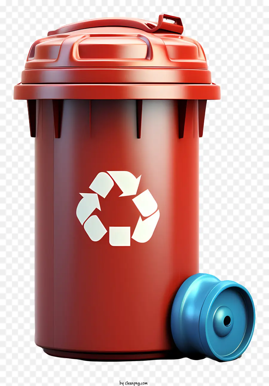 Lixo Realista Do Estilo 3d，Vermelho Lata De Lixo PNG